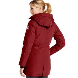 Canada Goose Victoria Parka women’s size Large Niagara Grap red * no fur trim